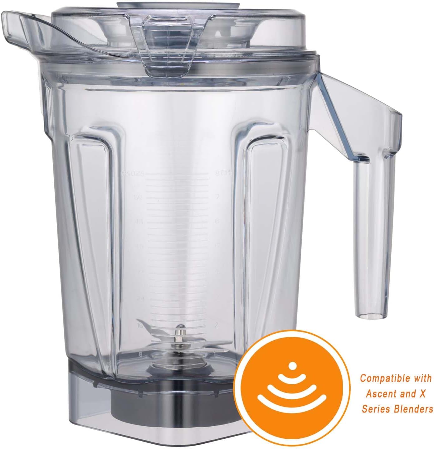 for Vitamix Blenders 64oz Ascent Container, replace A2300 A2500 A3300 A3500 X2 X3 X4 X5 V1200 V1500, compatible with Ascent/Ascent X/Venturist Series Pitcher Jar Cup